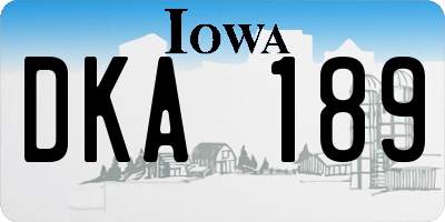 IA license plate DKA189