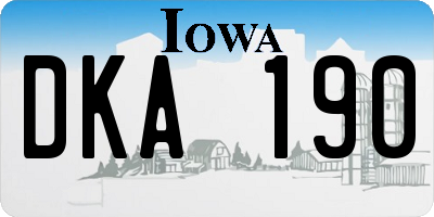 IA license plate DKA190