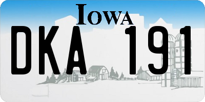 IA license plate DKA191