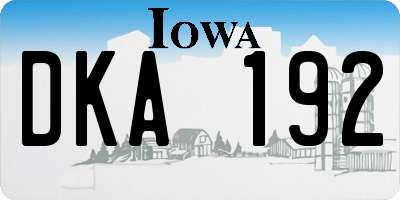 IA license plate DKA192