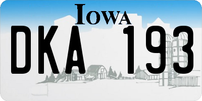 IA license plate DKA193
