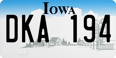 IA license plate DKA194