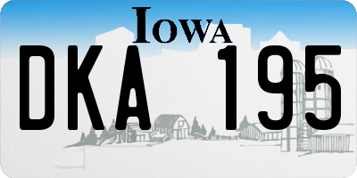 IA license plate DKA195