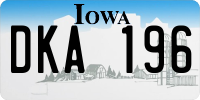 IA license plate DKA196