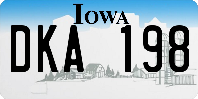 IA license plate DKA198