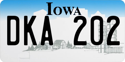 IA license plate DKA202