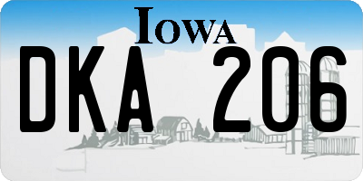 IA license plate DKA206