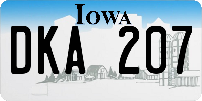 IA license plate DKA207