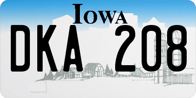 IA license plate DKA208
