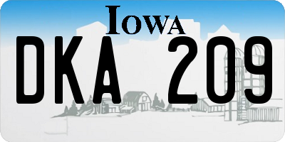 IA license plate DKA209