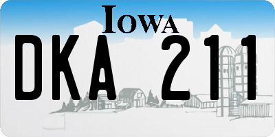IA license plate DKA211