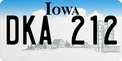 IA license plate DKA212