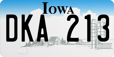 IA license plate DKA213