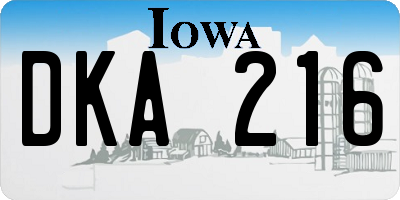 IA license plate DKA216
