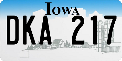 IA license plate DKA217