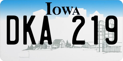 IA license plate DKA219
