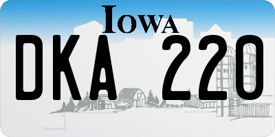 IA license plate DKA220