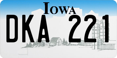 IA license plate DKA221
