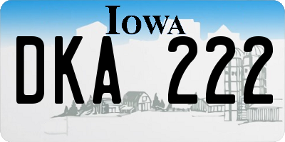 IA license plate DKA222