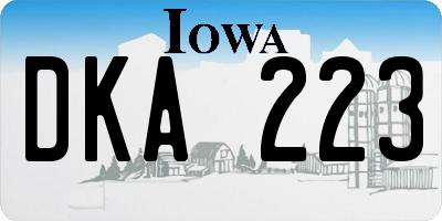 IA license plate DKA223