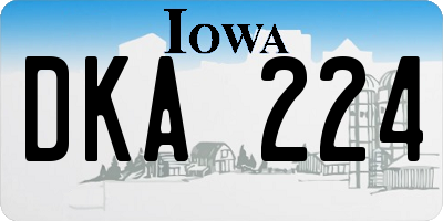 IA license plate DKA224