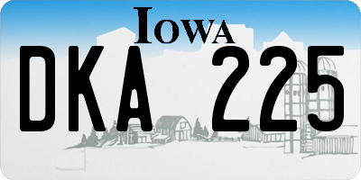 IA license plate DKA225