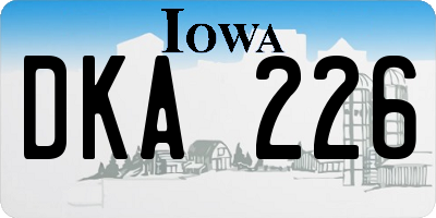 IA license plate DKA226