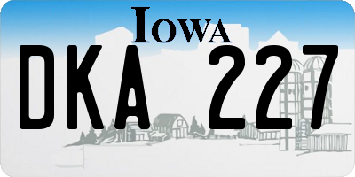 IA license plate DKA227