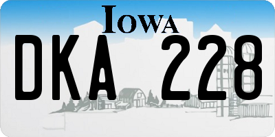 IA license plate DKA228