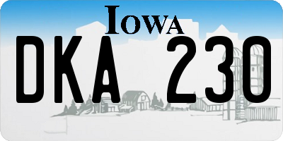 IA license plate DKA230