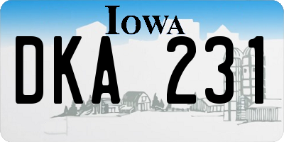 IA license plate DKA231