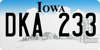 IA license plate DKA233