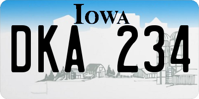 IA license plate DKA234