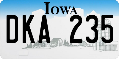 IA license plate DKA235