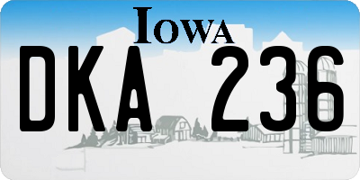 IA license plate DKA236