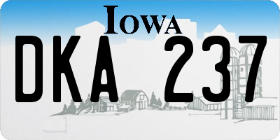 IA license plate DKA237