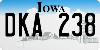 IA license plate DKA238