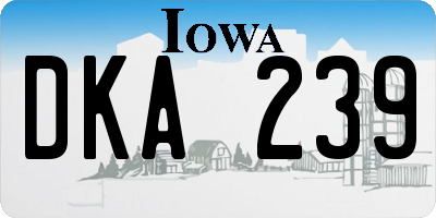 IA license plate DKA239