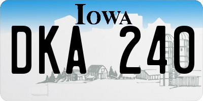 IA license plate DKA240