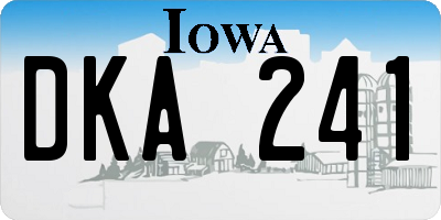 IA license plate DKA241
