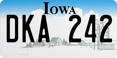 IA license plate DKA242