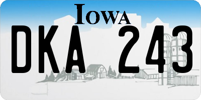 IA license plate DKA243