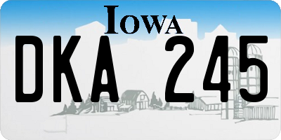 IA license plate DKA245