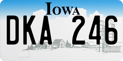 IA license plate DKA246