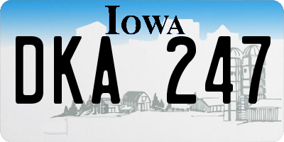 IA license plate DKA247