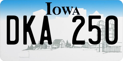 IA license plate DKA250