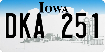 IA license plate DKA251