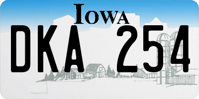 IA license plate DKA254