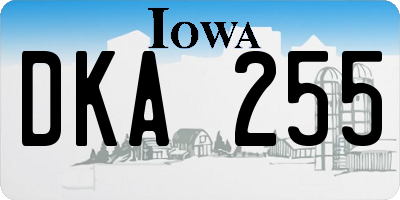 IA license plate DKA255
