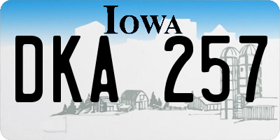 IA license plate DKA257